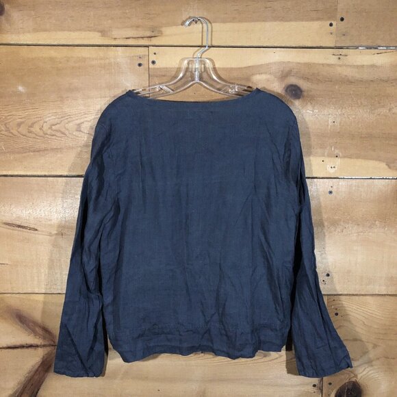 FLAX Lot Of 2 Button Up 100% Linen Casual Shirt Womens Size Medium Comfort - Picture 5 of 11